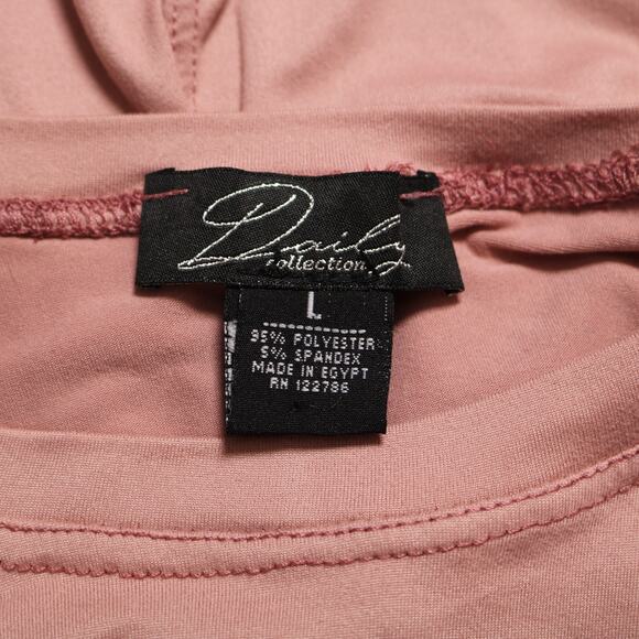 Blush Pink Sleeveless Midi Dress Shift Style Ruffle Hem Lagenlook Cottagecore L - Picture 5 of 8